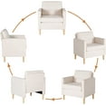 thumbnail image 4 of LAZZO Mid Century Modern Accent Arm Chair, Comfy Upholstered Living Room Chair, Bedroom Reading Chair for Adults, Space-Saving Small Space Furniture, Beige, 4 of 7