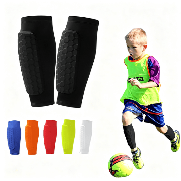 BESTSKY Soccer Shin Guards Pads for Youth Adult | Shin Defender Shin Guards Kids, Calf Compression Sleeve with Honeycomb Pads, Protective Soccer Shin Pads Gear for Boys, Girls