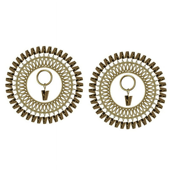 80 Pack Vintage Curtain Clips, Strong Metal Decorative Rustproof Drapery Curtain Ring with Clip Bronze Color