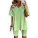 thumbnail image 3 of Blusas para las Mujeres Casual, Cuello en V de Manga Corta Impresa Superior Y Suelto Pantalones Cortos, Conjuntos de Moda de Verano, 3 of 4
