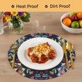 thumbnail image 4 of Vintage Flower Round 13 Inch Placemats Set of 6, Boho Abstract Colorful Ethnic Floral HeatResistant Non Slip Place Mats for Dining Table, Wipeable Braided Kitchen Table Mats for Housewarming, 4 of 9