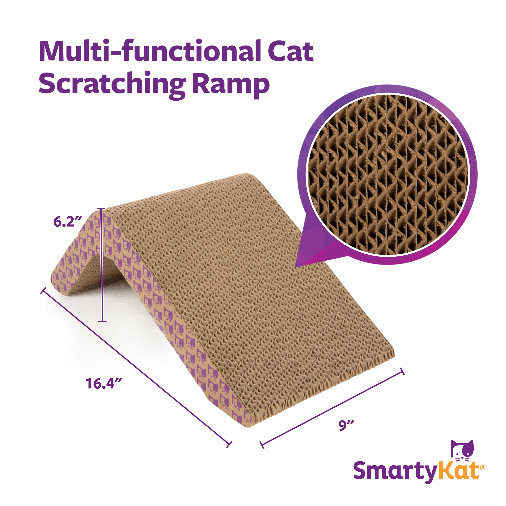 Scratch Pad For Cats SmartyKat Angled Cat Scratcher Corrugated