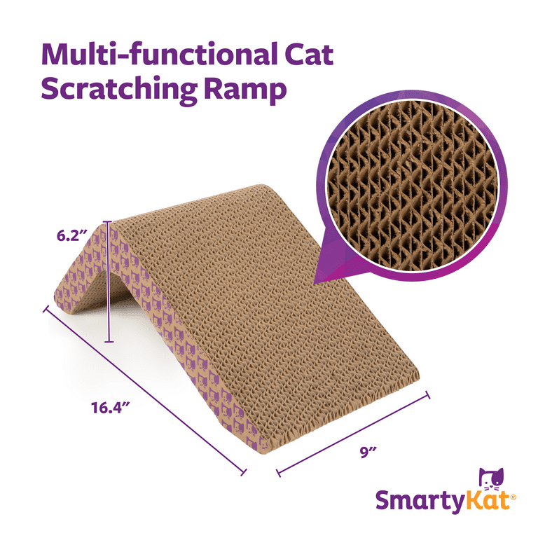 SmartyKat Scratch Ladder, Angled Corrugated Cat Scratcher for Cats