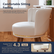 HomeZeer 24 Bar Stools Set of 2, Counter Height Bar Stools with Curved Back Swivel Barstools Pub Chairs with Wood Legs, White