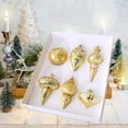 thumbnail image 4 of 6PC Christmas Plated and Painted Assorted Shape Christmas Ball Ornaments Set – Holiday Tree Decorations, Festive Hanging Baubles for Christmas Parties and Home Decor, 4 of 5