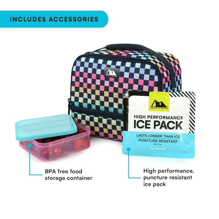 Arctic Zone Horizontal Dual Compartment Dome Lunch Pack, Rainbow