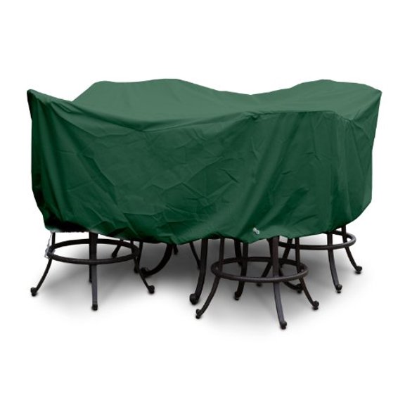 KoverRoos 65251 Weathermax Large Bar Set Cover with umbrella hole, Forest Green - 84 Dia x 40 H in.