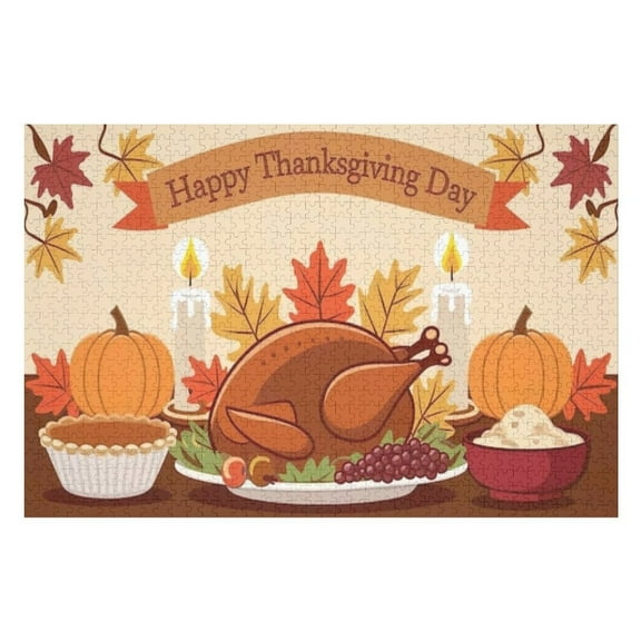 Puzzles for Adults 300 Pieces - Thanksgiving Puzzle Challenging Educational Toys Gifts for Home Decor Family Activities