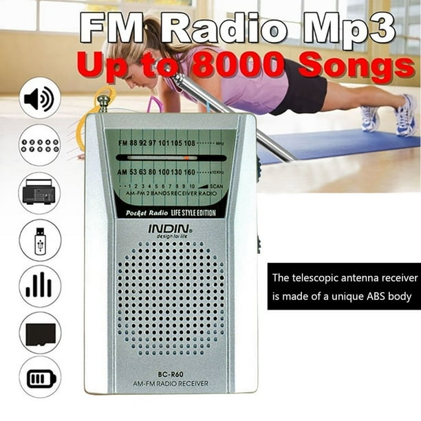 Portable AM FM Radio BC-R60 2AA Battery Operated with Speaker