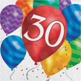 thumbnail image 1 of Creative Converting - Servilletas Desechables Diseño Globos 30 Cumpleaños - Pack de 16 (Multicolor), 1 of 2