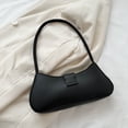 thumbnail image 4 of Y2K Bolso de hombro para mujer PU Cremallera Color sólido Bolso para axilas Bolso (Negro), 4 of 9