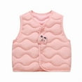 thumbnail image 2 of NAISIBABY Toddler Vest jacket, Graphic Buttons Fall Winter Thermal Sleeveless Boys Girls Puffer Coat Pink 1T, 2 of 4