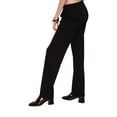 thumbnail image 2 of Comfortable Mid-Rise 100% Premium Cotton Black Women's Straight Leg Pants - Sizes S-2XL - Miracles Manifester, 2 of 6
