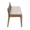 thumbnail image 4 of Bowery Hill Wood Bench Woven Cane Back Beige Padded Seat in Brown Stain Finish, 4 of 9
