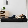 thumbnail image 5 of LinkRomat Foldable Sofa Bed, Floor Sofa Lounge with Pillow and Back Support, Foldable Couch Futon Mattress with Ergonomic Support, Convertible Sleeper Couch for Small Space, Living Room (Black), 5 of 7