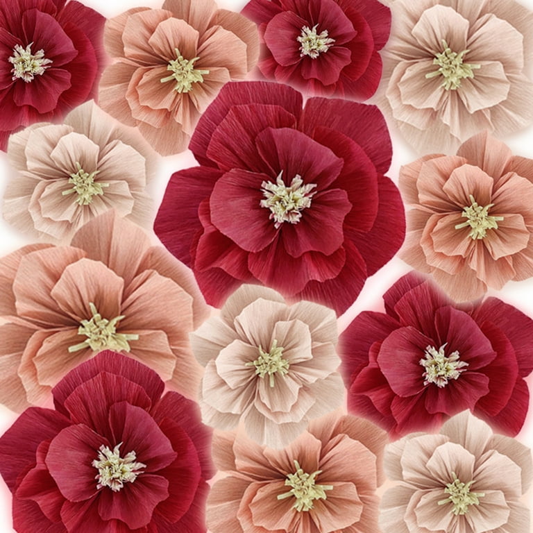 2 Beautiful Red Paper Flower Wall Hanging