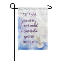 America Forever I'll Hold You in My Heart Garden Flag - In Loving Memory, Dove Religious Memorial Cemetery Bereavement 12.5 x 18 inches Flag, Seasonal Yard Outdoor Decorative Double Sided Flag
