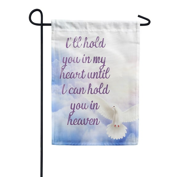 America Forever I'll Hold You in My Heart Garden Flag - In Loving Memory, Dove Religious Memorial Cemetery Bereavement 12.5 x 18 inches Flag, Seasonal Yard Outdoor Decorative Double Sided Flag
