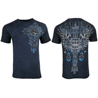 Camiseta Térmica Affliction Xtreme Couture Para Hombre - Estilo Biker Con Gráficos, Tallas S A 2XL