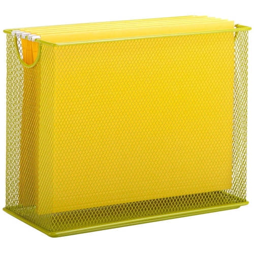 Lime Honey-Can-Do OFC-04873 Mesh Table Top File 5.5 x 12.5 x 9.88 