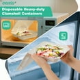 thumbnail image 6 of OasisSN Compostable 3-Compartment Clamshell Food Containers - 9x9" 100-Pack, Biodegradable Sugarcane To Go Boxes, Heavy Duty Paper Container - Microwave & Freezer Safe, Stackable, 6 of 7