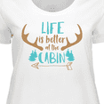 thumbnail image 4 of Inktastic Life Is Better At The Cabin, Deer Antlers, Camping Women's Plus Size T-Shirt, 4 of 5