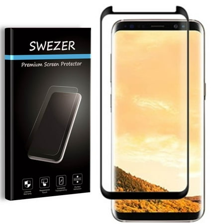 Samsung Galaxy S8 [SWEZER] 3D Curved Tempered Glass Screen Protector [Case Friendly], Full Screen Coverage, Edge-To-Edge Protect