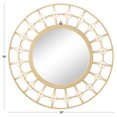 thumbnail image 4 of DecMode 35" x 35" Brown Handmade Woven Geometric Wall Mirror with Arch Design, 4 of 12