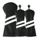 thumbnail image 1 of Eigraketly 3 unids/set cubierta de cabeza de palo de Golf de doble raya resistente al desgaste de cuero con etiqueta ajustable giratorio número placa Golf Negro Eigraketly OD027040-01, 1 of 6