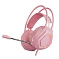 thumbnail image 2 of LOVEVERG70 Écouteurs de Jeu à Réduction de Bruit Rose Tour de Cou Macaron 7.1 Casque Filaire, 2 of 9