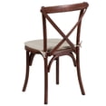 thumbnail image 6 of BizChair 2 Pk. Stackable Mahogany Wood Cross Back Chair with Cushion, 6 of 7