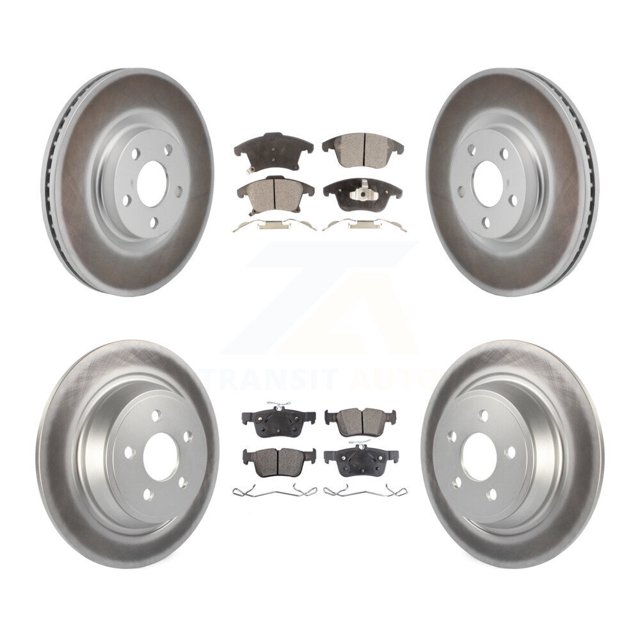 Transit Auto Front Rear Coated Disc Brake Rotors and Ceramic Pads Kit for Car 2017-2020 Lincoln MKZ 2.0L KGT-103322