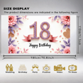 thumbnail image 5 of Decorative Design Happy Birthday Banner Floral Theme Pink Ribbon Celebration for Indoor Decoration Birthday Party Teen Celebration, 5 of 8