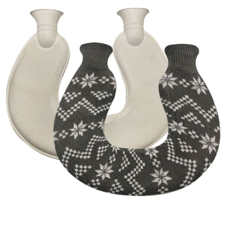 1L Soft Winter Hand Warmer Hot Water Bag Stress Pain Reliever Warm U-Shape Hot Water Bottle Neck & Shoulder Fleece Warmer 1
