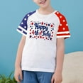 thumbnail image 2 of GERsome Unisex Kids American Flag Short Sleeve T-Shirts 4th of July Crew Neck Pullover Patriotic Tops, 3-4 Years, 2 of 4