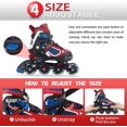 thumbnail image 6 of Nattork Kids Boys Inline Skates Adjustable Blades Skate Light up Wheels Red Size L, 6 of 7