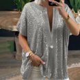 thumbnail image 3 of Joernso T-shirt Sequins Loose Female Women Short Sleeve Oversize Blouse for Daily Life, 3 of 8
