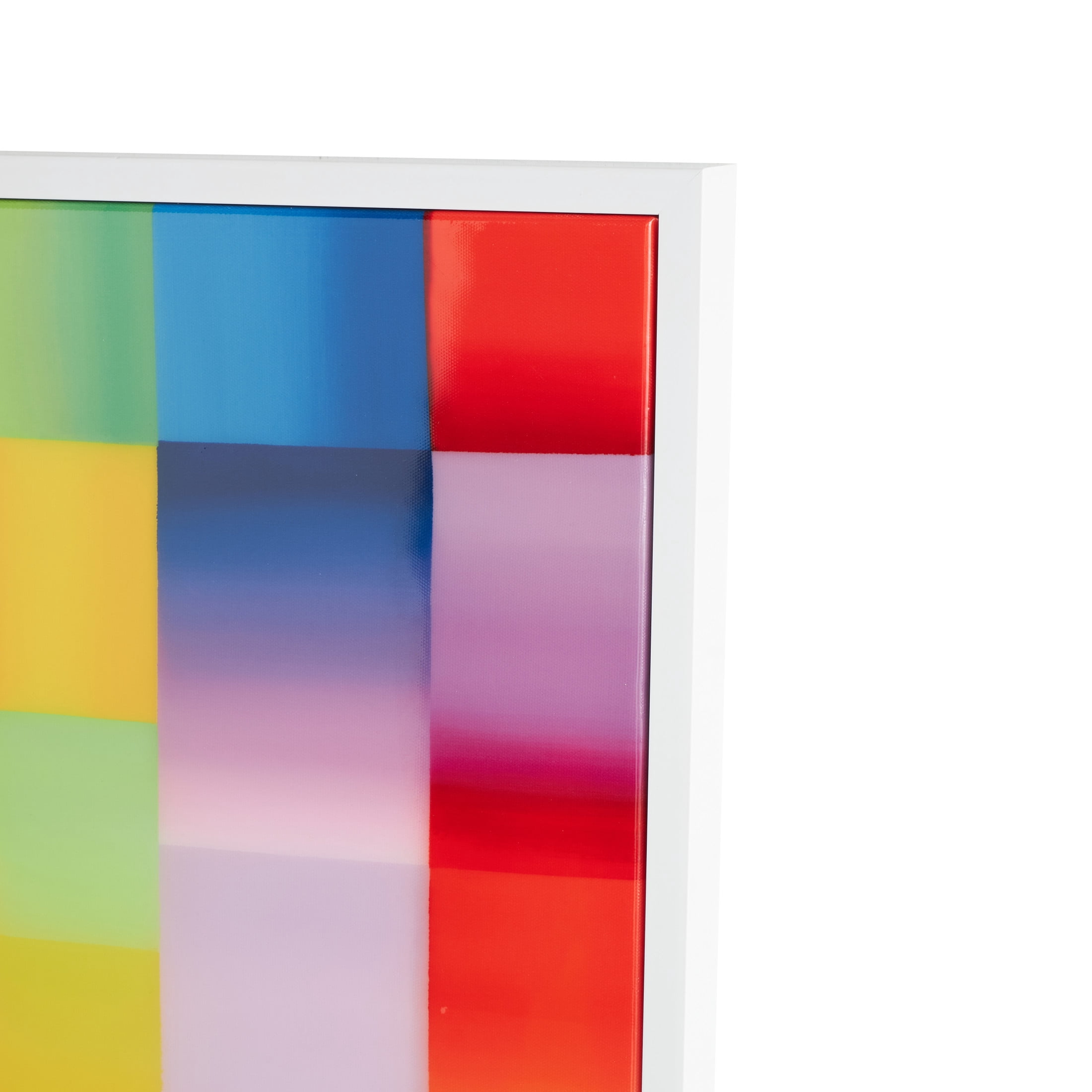 33" x 41" Ombre Square Pop Art Geometric Framed Wall Art with White Frame, by DecMode