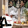 thumbnail image 5 of Christmas Tie Up Valances Curtain, Gingerbread Man Snowman Xmas Tree Star Retro Black Adjustable Rod Pocket Short Window Treatment Tie Up Curtains Valances for Kitchen Living Room Bathroom 60x18 In, 5 of 9