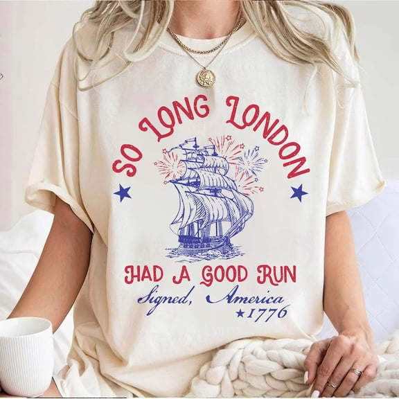 So Long London 4th of July Shirt, Retro Patriotic Tee for Men and Women, Classic Fit Independence Day Top, Gift for Her and Him USA