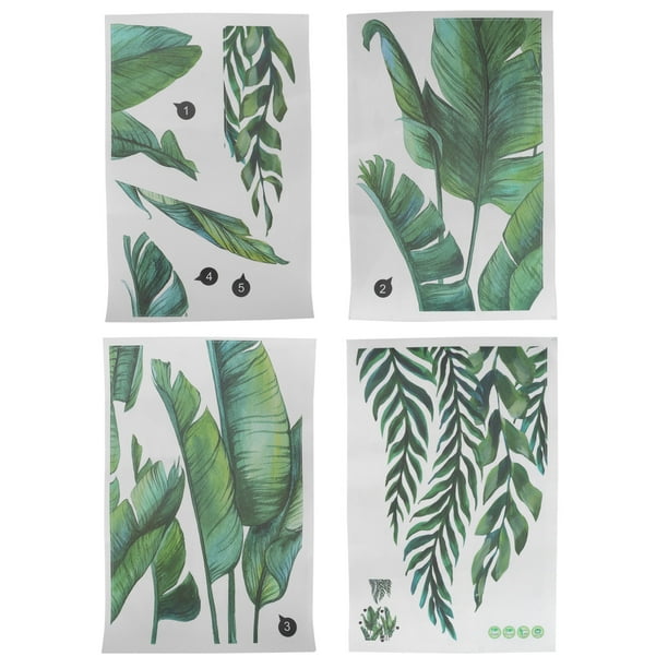 Etiqueta De La Pared,Patrón De Plantas Verdes Etiqueta De La Pared Papel Tapiz Estético Elegante