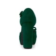 thumbnail image 4 of BLISSFUL STEP Women Round Toe Block Heel T Strap Pumps Green 8, 4 of 8