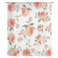 thumbnail image 2 of Peach Sheer Curtains 54 Inches Long, Spring Floral Green Leaf Botanical Pink Fruit Light Filering Curtains, Breathable Simi Curtain Privacy Drapes for Kitchen Bathroom Nursery Small Window Treatment, 2 of 9