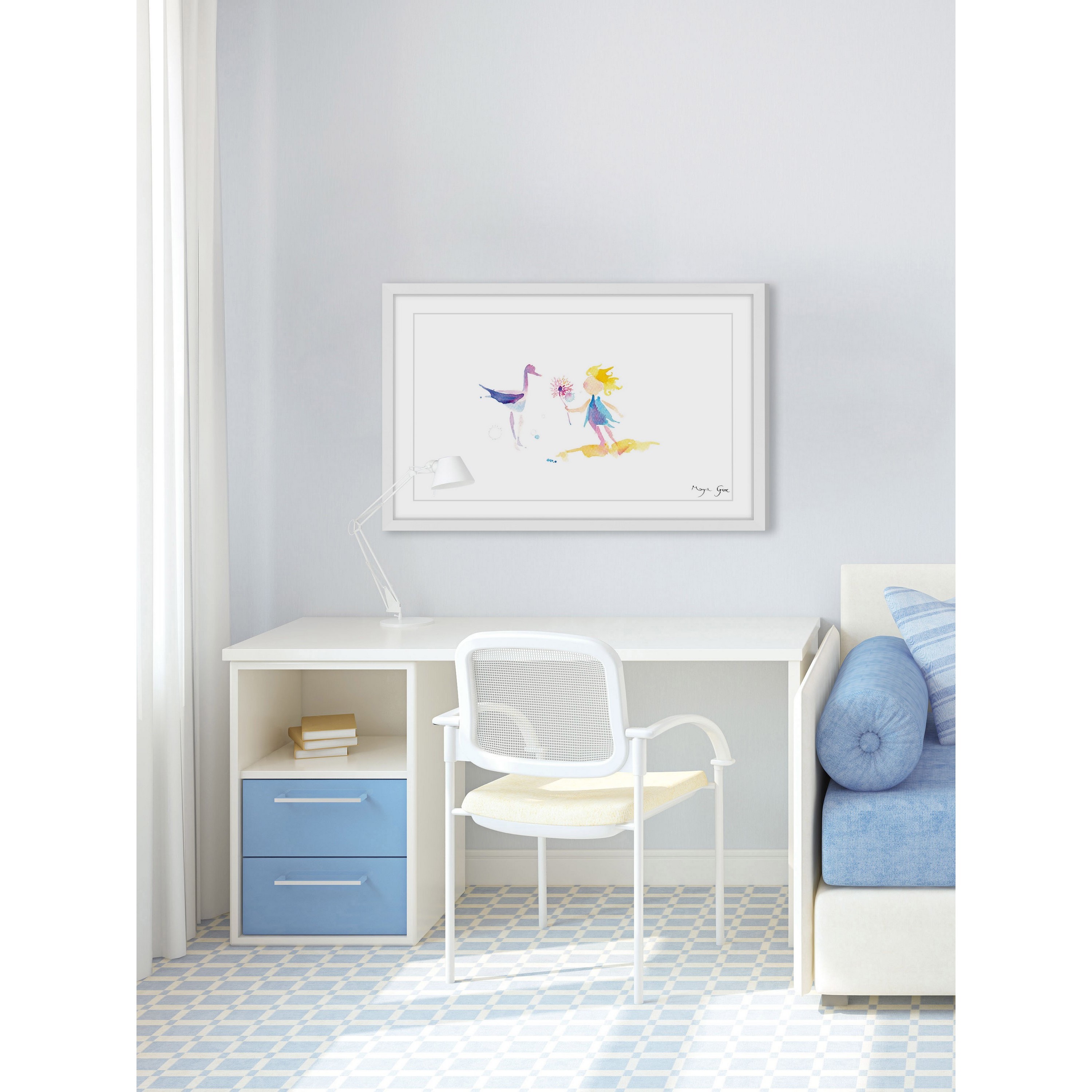 Marmont Hill "Crane Girl" by Maya Gur Framed Painting Print