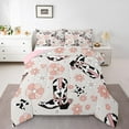 thumbnail image 2 of Pink Cowgirl Boot Hat Full Bedding Set,Western Milk Cow Print Comforter Set Room Decor,Groovy Flower Quilt Bed Set Rustic Country Farmhouse Down Comforter 3Pcs, 2 of 6