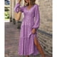 thumbnail image 1 of Vestido Largo Floral, Volantes De Vestido Largo Para Mujer Para Fiesta ANGGREK Púrpura XL, 1 of 6