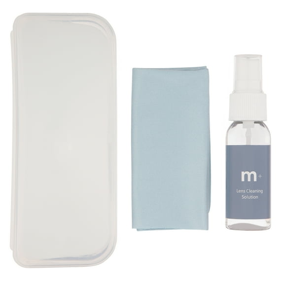 M Starter Kit for Cleaning Eyeglasses- Includes Fog Cloth, Hard Case, & Cleaning Solution