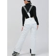 thumbnail image 2 of Women Insulated Snow Pants Waterproof Outdoor Ski Bibs with Adjustable Checkered Suspenders White XL, 2 of 6