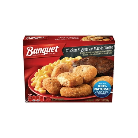 Banquet Chicken Nuggets with Mac and Cheese and Brownie ...