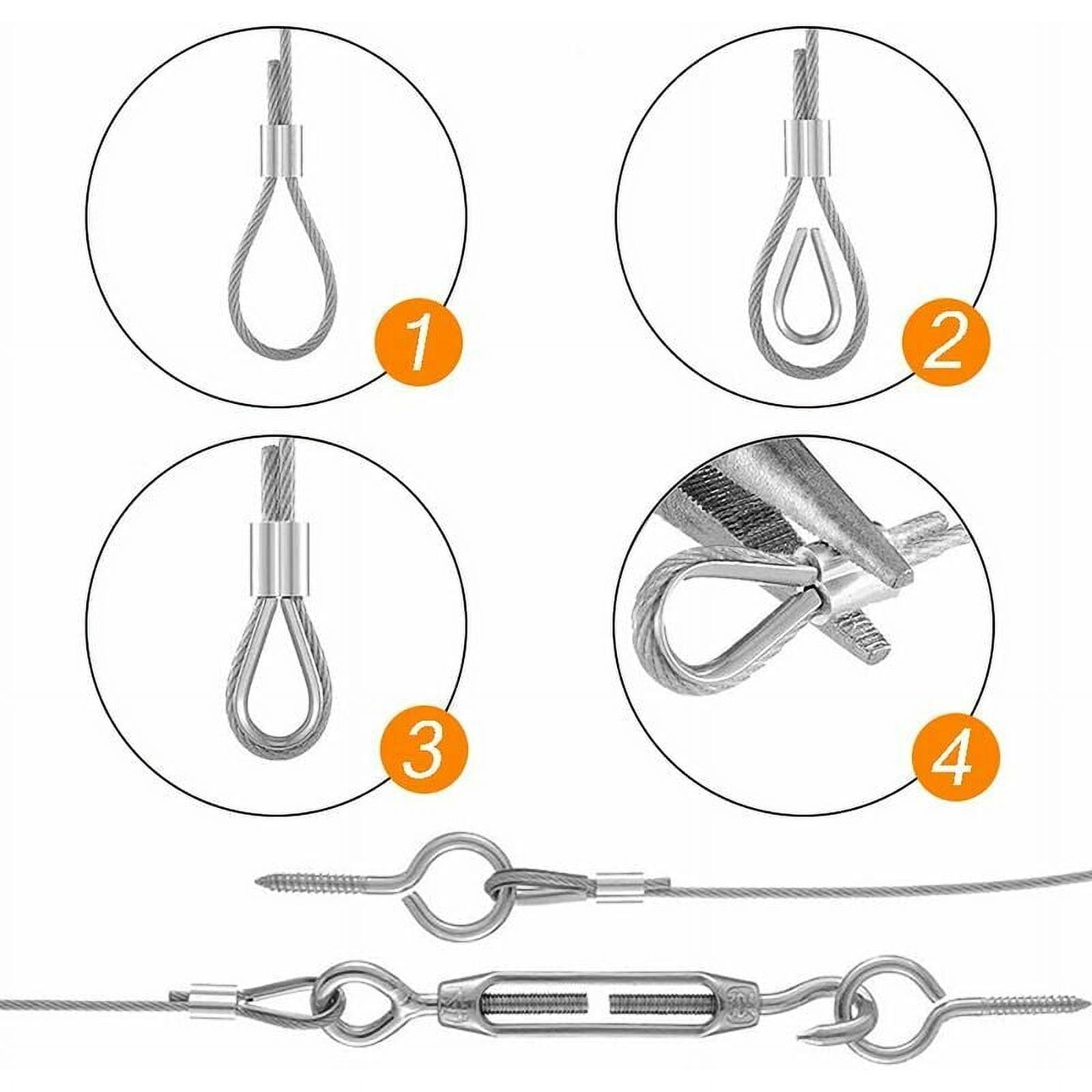 Heavy-Duty Guide Wire For Outdoor String Lights, Multipurpose Usage With Easy To Install Stainless Steel Cable, Anti-Corrosion And Rust Resistance, Ideal For Patio, Gazebo